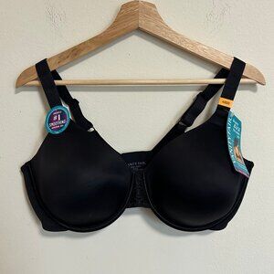 NWT Vanity Fair Black Full Figure Smoothing Bra Sz 40DD (40E) Style 76380
